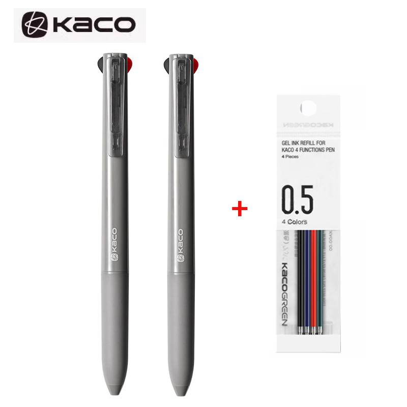 Kaco Easy 3-in-1 Gel Ink Pen,multifunction 0.5mm Mechanical Pencil&ballpoint Canets Smooth Writing School Replace Refill 4colors