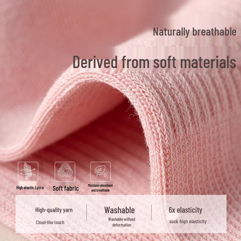Women's Pure Cotton Mid-Calf Socks - Odor-Resistant, Sweat-Absorbent, Casual Sports Socks for Spring & Autumn, White, Trendy