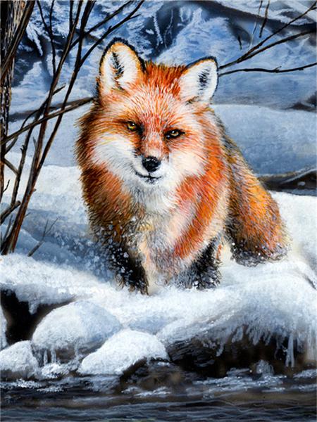 5d Diamond Painting New Fox Winter Home Decor Embroidery Mosaic Animal Snow Cross Stitch Wall Sticker