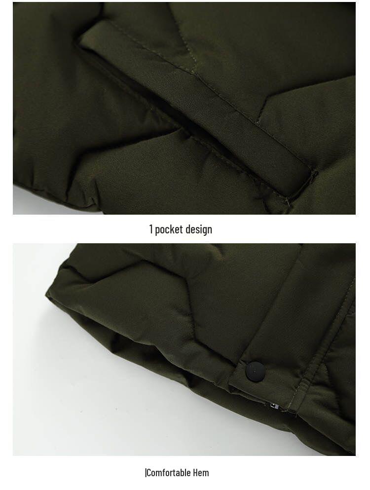 Boys' Winter Hooded Down Cotton Coat - Mid-Length Padded Jacket