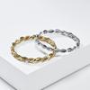 Stainless Steel Waterproof 18k Gold Plated Rope Twist Chain Ring For Women Fashion Simple 2mm Size Ring Jewelry Accessories