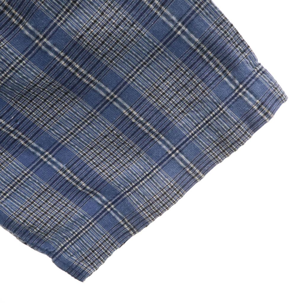 Budweiser Check Pattern Short Sleeve Shirt L Navy Seersucker Men's Used