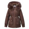 Winter new thickened pie overcomes women's waist and thin hooded big fur collar warm cotton-padded jacket
