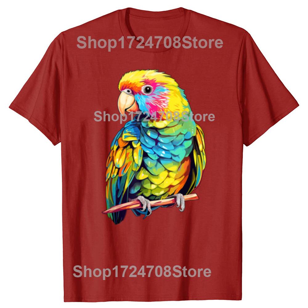 Funny Colorful Parakeet Bird Lover Budgerigar Budgie Tshirts Men Fashion Casual Tshirt 100 Cotton Loose Oversized T Shirt S
