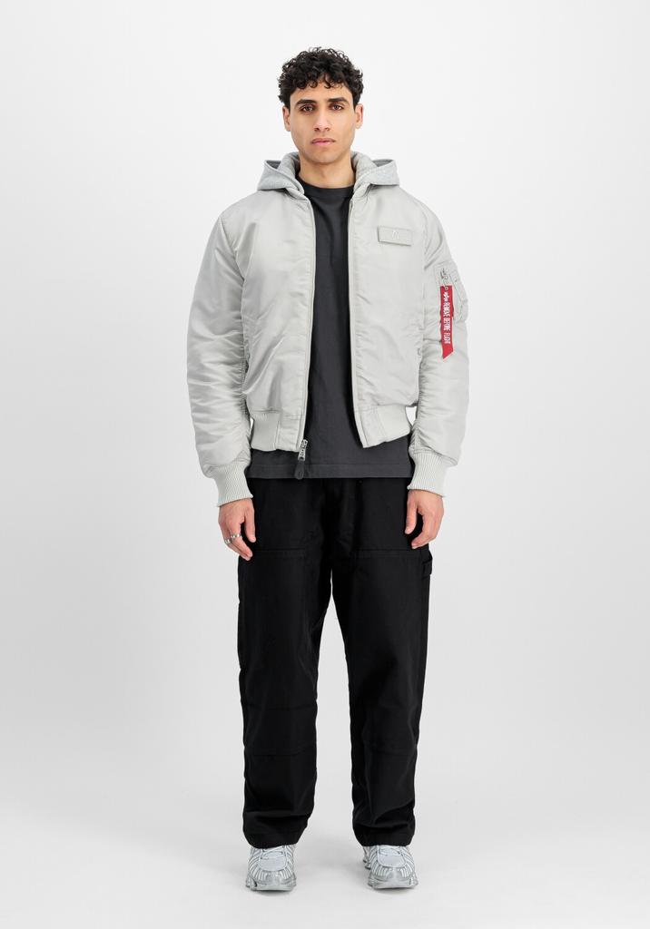 Winter Jacket Alpha Industries MA-1 ZH Back Print (128113) Zip Hood Back Print Bomber Jacket (128113) Pastel Gray