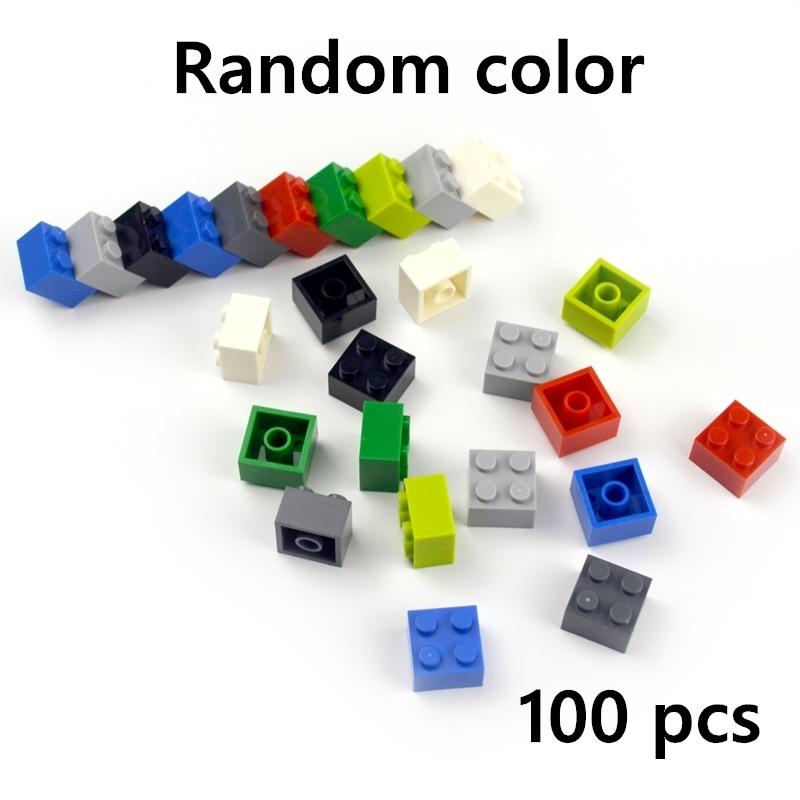100pcs DIY Building Blocks 3003 Figures Thick Bricks 2x2 Dots Educational Creative Size Compatible With ing Plastic Toy