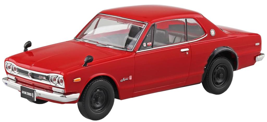 Aoshima Bunka Kyozai Scale Rakupla Snap Kit Nissan C10 Skyline Red Plastic Model Kit (AOSHIMA) 1/32 No. 16-RD 2000GT-R Pre-Colored (Automobile)
