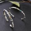 Buyee 925er Sterlingsilber Großer Herrenarmreif Kreis Elegantes Bambusgelenk Goldener Spinnennetz-Armreif für Frau Mann Mode Feiner Schmuck