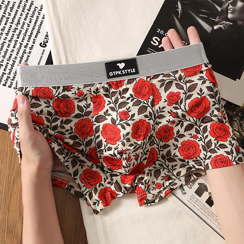 

Новые мужские дышащие боксеры-брифы из ледяного шелка средней посадки с принтом XXL