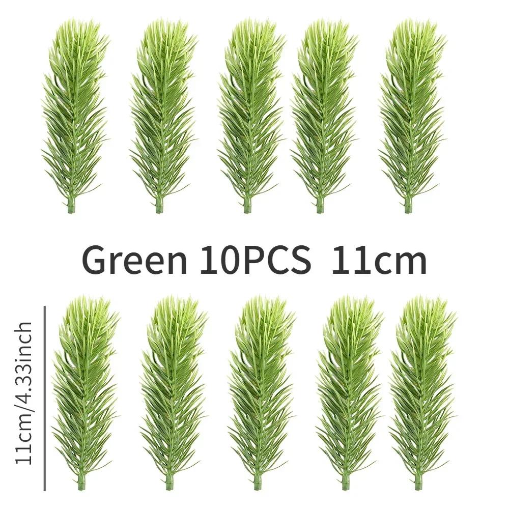 10/20 Pcs Artificial Plants Pine Branches Christmas Tree Accessories DIY New Year Party Decorations Xmas Ornaments Kids Gift