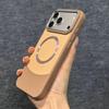 Business Splicing Leather For Magsafe Magnetic Case For iPhone Air 17 16 15 14 13 12 11 Pro Max Plus Frosted Matte Hard Cover