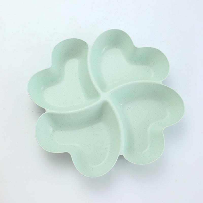 Four-Leaf Clover Drop-Resistant Divided Snack & Fruit Plate