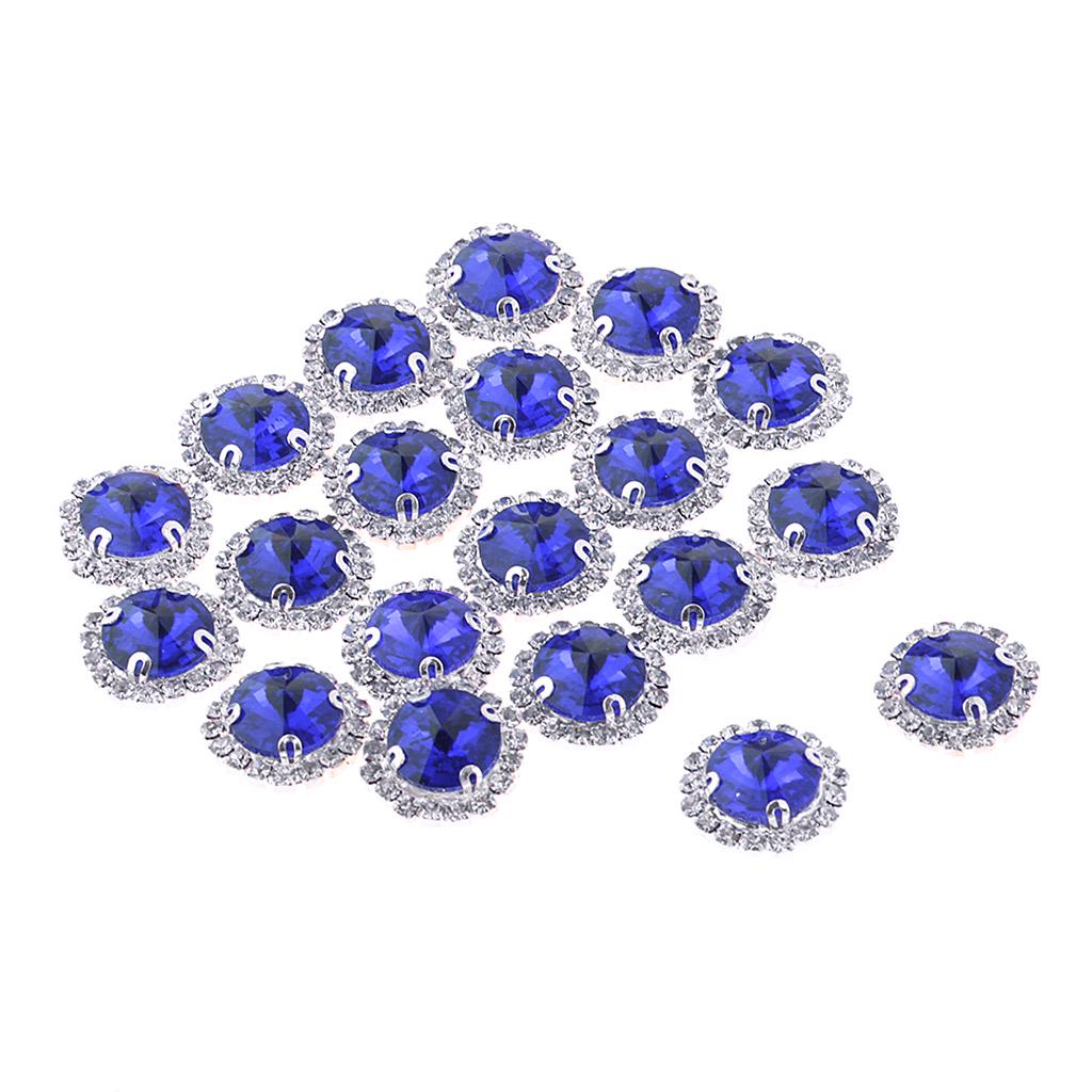 Buy 20Pcs Sew On Glass Rhinestones Crystal Flatback Beads Sewing 12mm