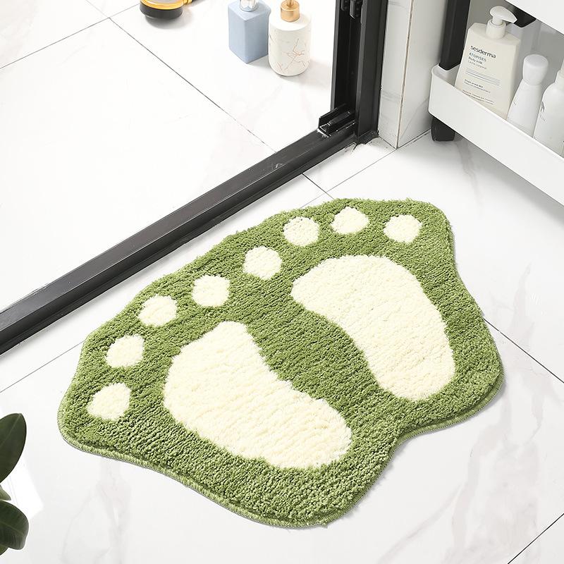 Cartoon Foot Shaped Toilet Mat Absorbent Non-Slip Mats Comfortable Resistant Carpet Washable Household Door Pads Nordic Style Thickened Bathroom Mat