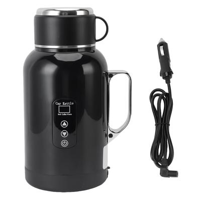 Bil Elektrisk Vattenkokare 1300ml 304 Rostfritt Stål Bärbar Varmvattenkokare Elektrisk Resekokare med LED-temperatur