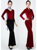 Women's Elegant Gold Velvet Slimming Practice Set for Autumn/Winter