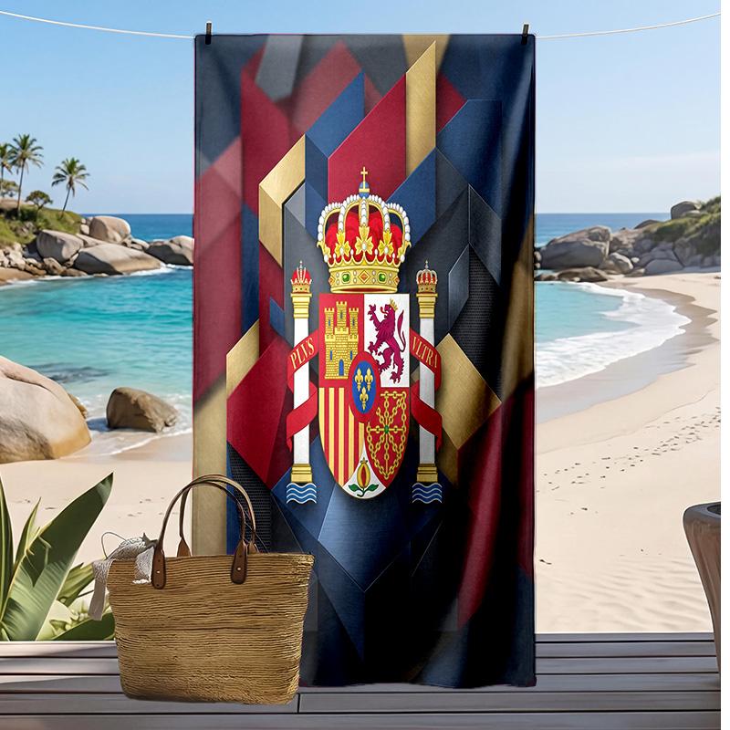 Asciugamano da Spiaggia Stampa Calcio Spagna Asciugatura Rapida Super Assorbente Morbido Asciugamano da Bagno per Nuoto Spiaggia Viaggio Souvenir Regalo
