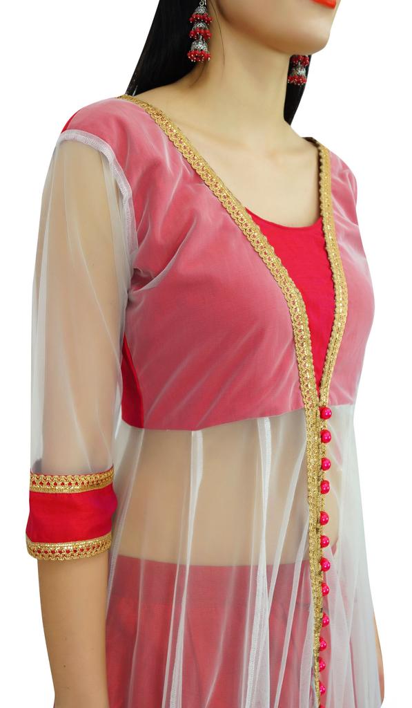 Atasi Womens Classy Floor Length Flaired Anarkali Salwaar Suit with Dupatta