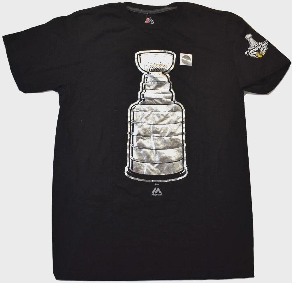 Majestic Mens NHL Chicago Blackhawks 2015 Stanley Cup Champions Shirt New Medium S