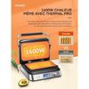 Gaufrier - fohere - double intelligent pro - 1600 w - 5 programmes - acier inoxydable