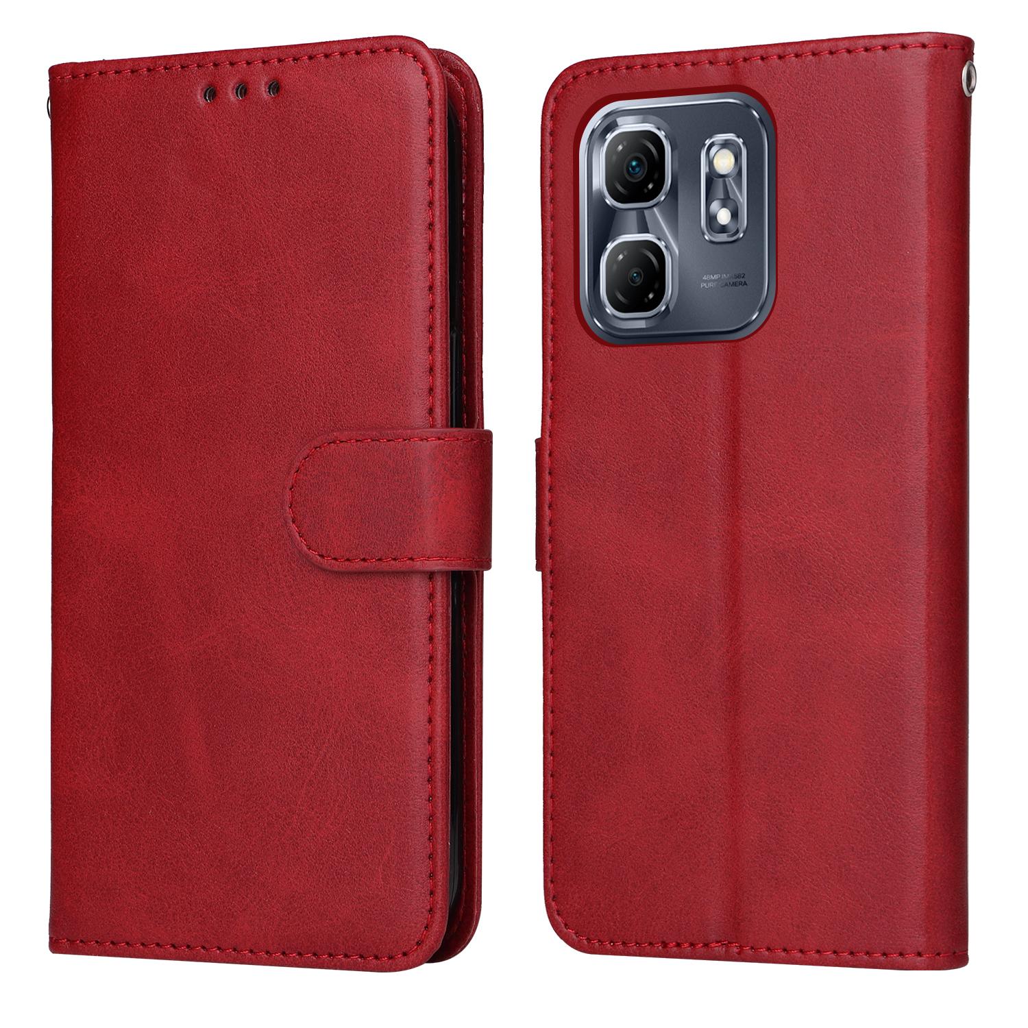 

For Infinix Hot 50i 4G/Smart 9 4G Case Wallet PU Leather Folio Flip Phone Cover Red