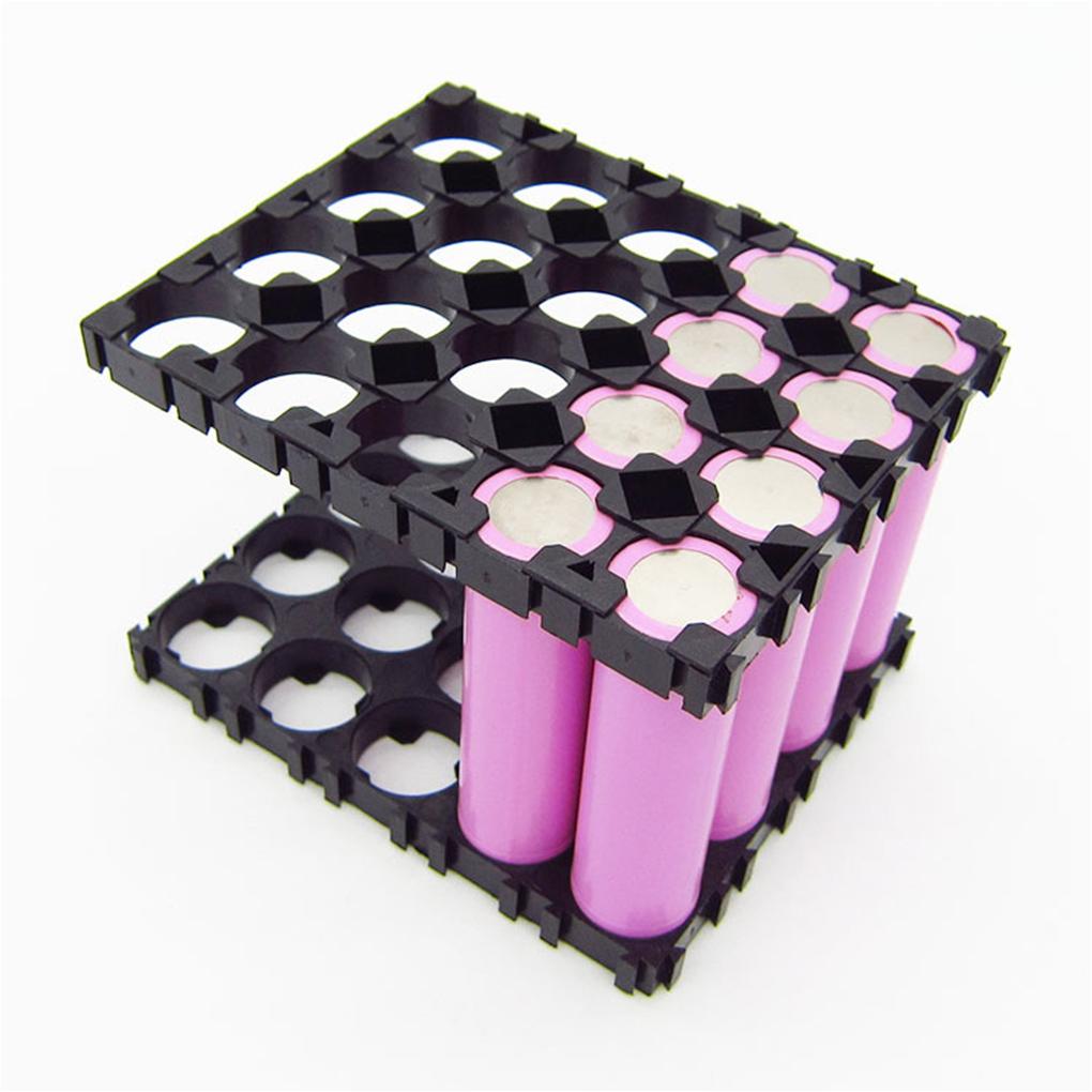 50Pcs Anti Vibration Holder Battery Plastic Holder 4x5 Slots Rechargeable Batteries Stand Rack Storage Bracket