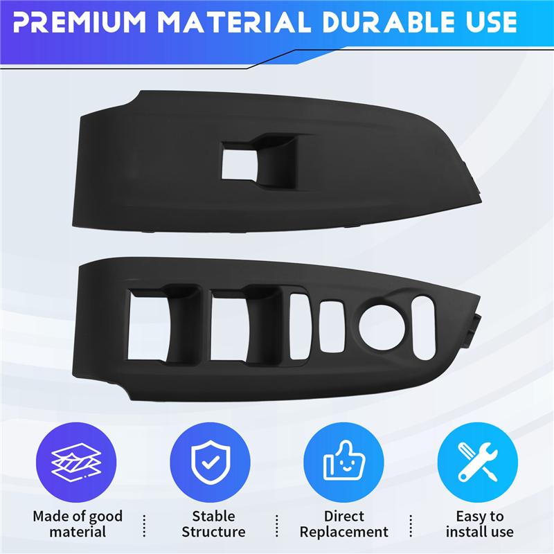 A58X-1Pair Front Door Window Glass Lift Switch Bezel Trim Panel- For Honda Accord 2018- 83592-TVE-H01ZA 83542-TVE-H01ZA