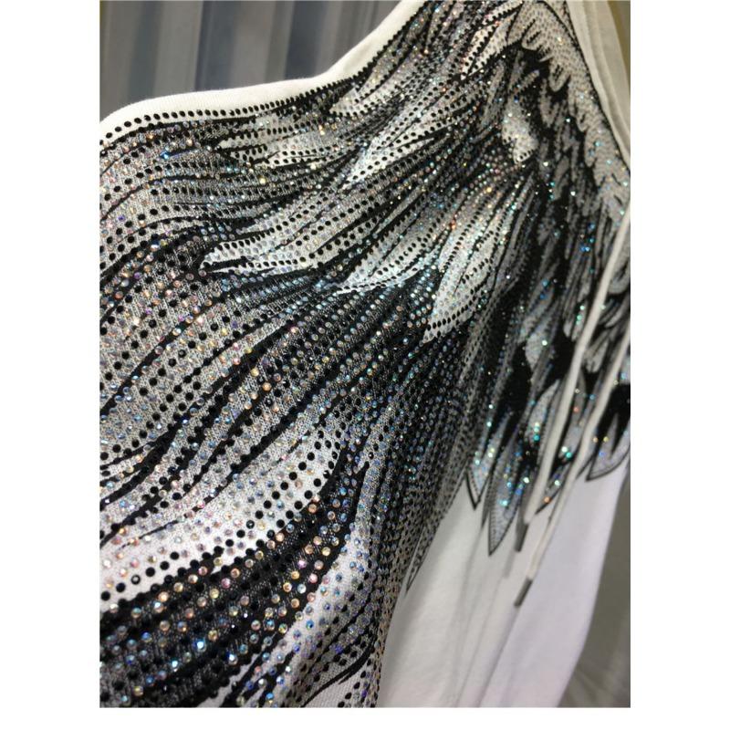 Übergröße National Tide Sweatshirt Damen Drill Big Wings Kapuzenpullover