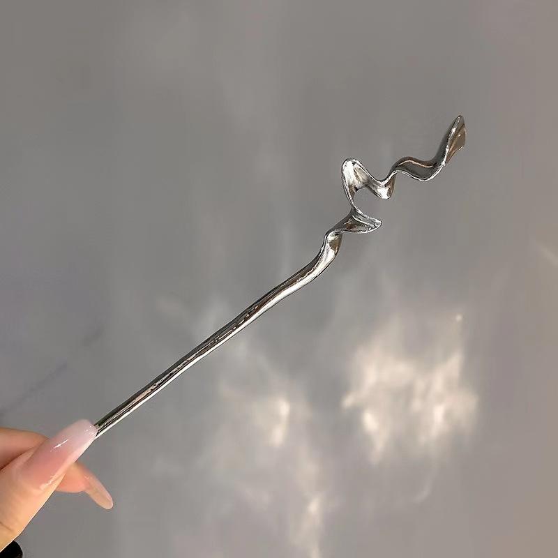 New Metal U Shape Moon Hair Sticks for Women Vintage Elegant Chinese Black Crystal Hairpins DIY Hairstyle Hair Accessories Gifts