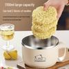 Stainless Steel Instant Noodle Bowl with Lid, Water-Drain Feature, Student Dorm Lunch Box, Large Capacity.