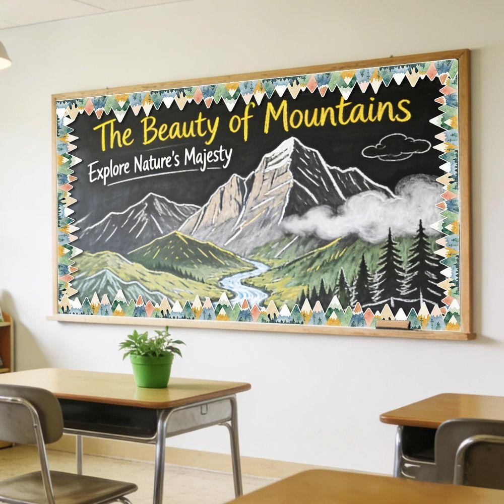 Flower Poster Border Stickers DIY Waterproof Black Board Decorative Stickers Wavy Edge Paper