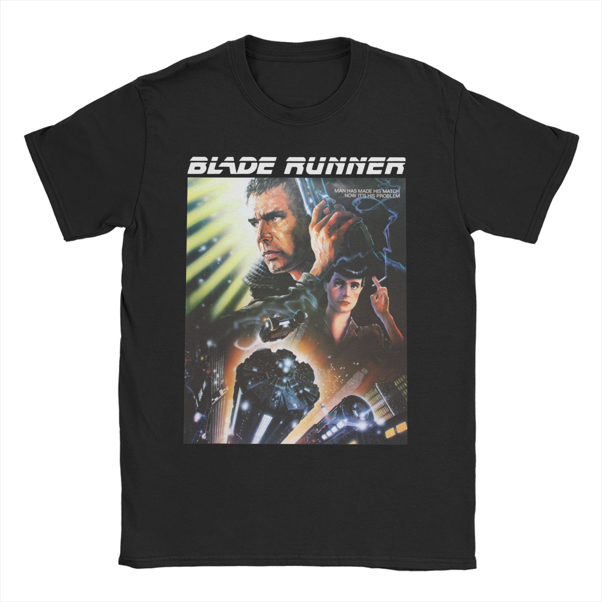 

Blade Runner V3 Movie Poster 1982 T Shirts Unisex Womens Pure Cotton Casual TShirt Crew Neck Tees Short Sleeve Clothes Plus Size L