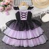 Nuovo Vestito da Ragazza Vampiro Vestito Soffice per Bambine Rete Vestito Principessa Viola Vestiti Cool Lolita Costume per Festa di Carnevale