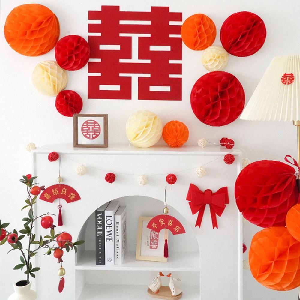 DIY Baby Shower Birthday Wedding Decor Chinese Paper Lantern Honeycomb Balls Paper Pom Poms