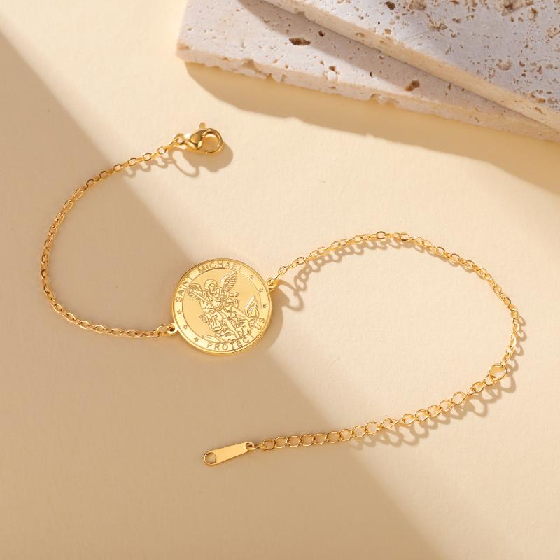 1 Stück Medaillon Armbänder Handgelenk Armband Erzengel Sankt Michael Armband Für Frauen Männer Talisman Vintage Schmuck Geschenke