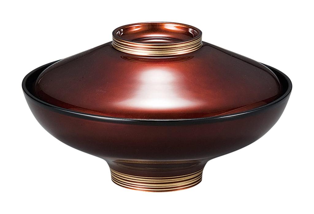 Fukui Craft 5-inch Fuji-shaped Simmered Bowl with Sandalwood Handle and Gold Lined Handle (Product Number: 37002160)