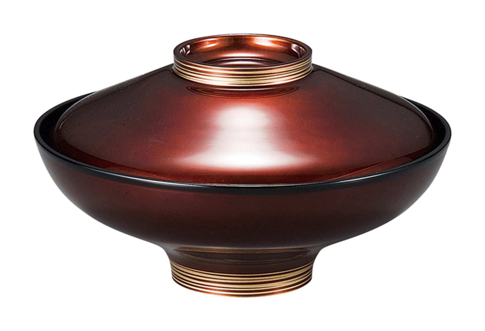 

Fukui Craft 5-inch Fuji-shaped Simmered Bowl with Sandalwood Handle and Gold Lined Handle (Product Number: 37002160)