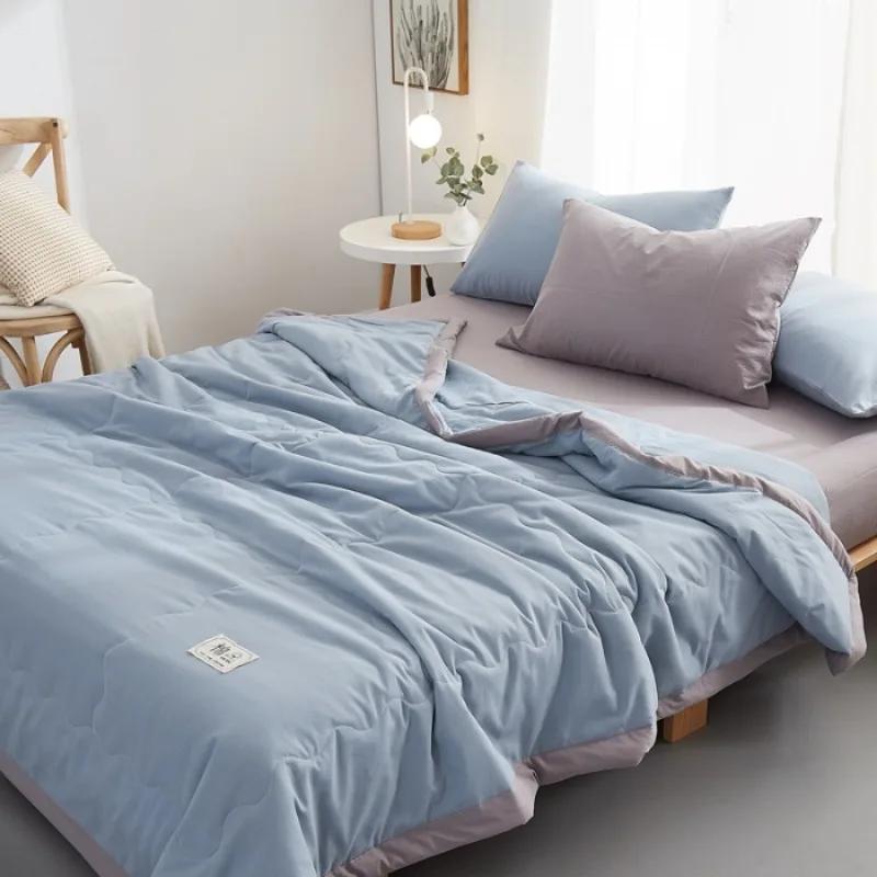 New Solid Color Cotton Summer Quilt Soft and Comfortable Adult Air Conditioner Student Dormitory Single Thin Quilt