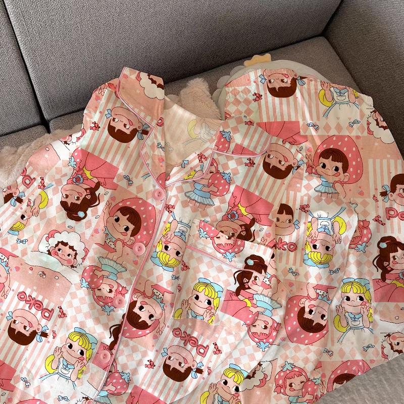 Sweet Wind Fuji Home Same Pajamas Women'S Autumn Long Sleeve Suit Cute Student Homewear Real Shoot