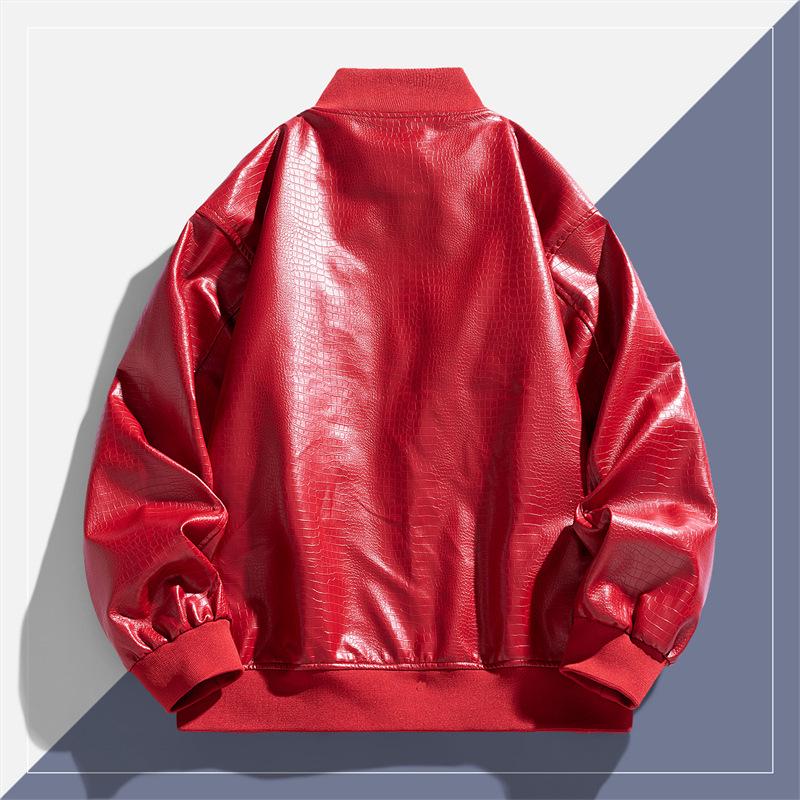 New PU Leather Stand Collar Motorcycle Cardigan Jacket - Spring, Autumn, Winter