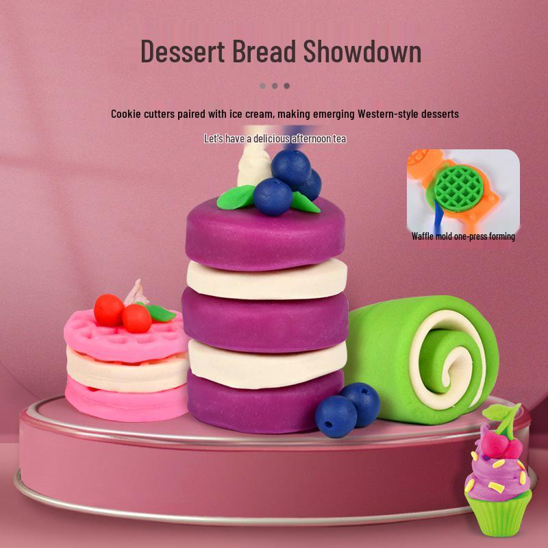 DIY Cake & Ice Cream Play Dough Noodle Maker Set - Clay Molds & Tools for Kids