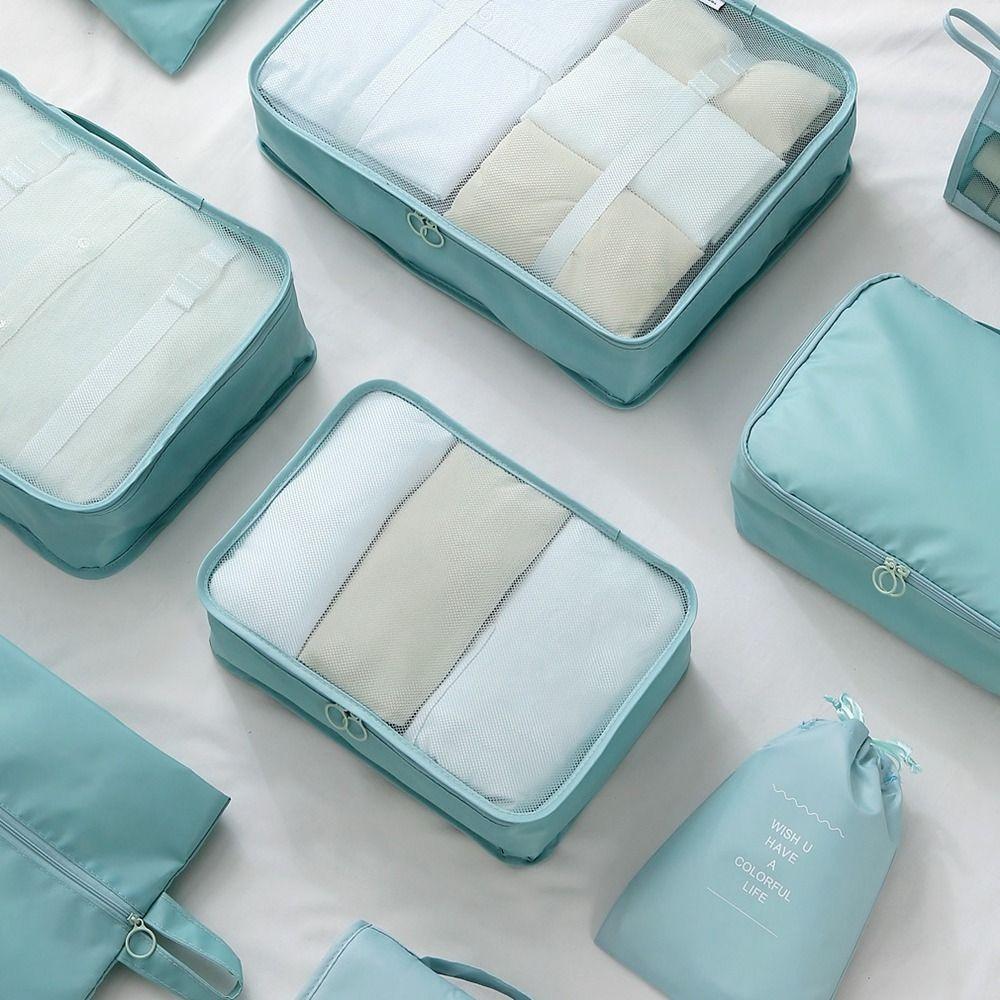 8 PCS/Set Large Capacity Travel Storage Bag Set Polyester Suitcase Organizer  Wardrobe
