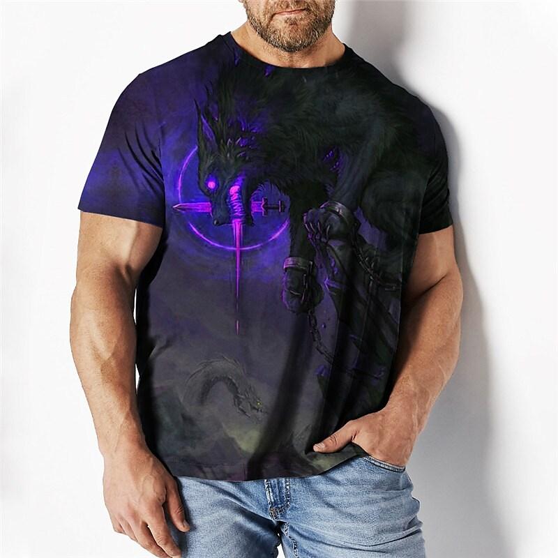 Vintage tričko Pánské letní krátké 3D topy s potiskem lva 2022 pánské oversized oblečení trička s výstřihem do O Výstřih The Boys Tee Streetwear