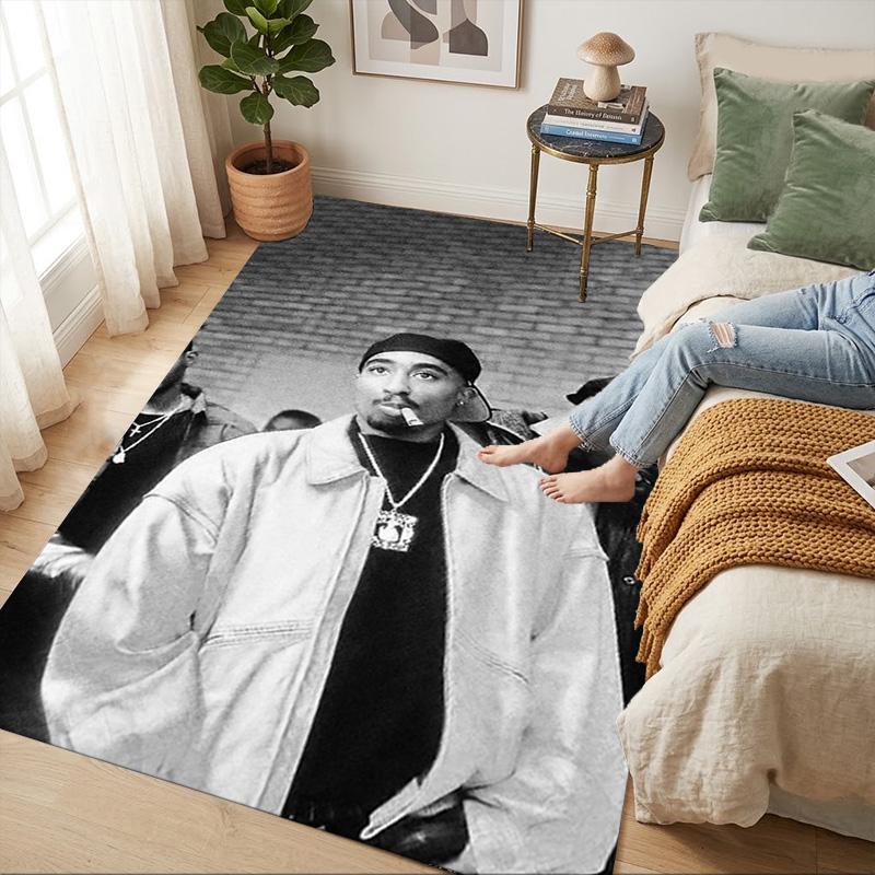 Rapper Portrait Living Room Non-Slip Area Rug Soft Carpet for Bedroom Game Playroom Sofa Office Home Decor Doormat Christmas Gift C9211227