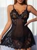 European & American Sexy Lingerie: Women's See-Through Mesh Suspender Nightdress Pajamas W637