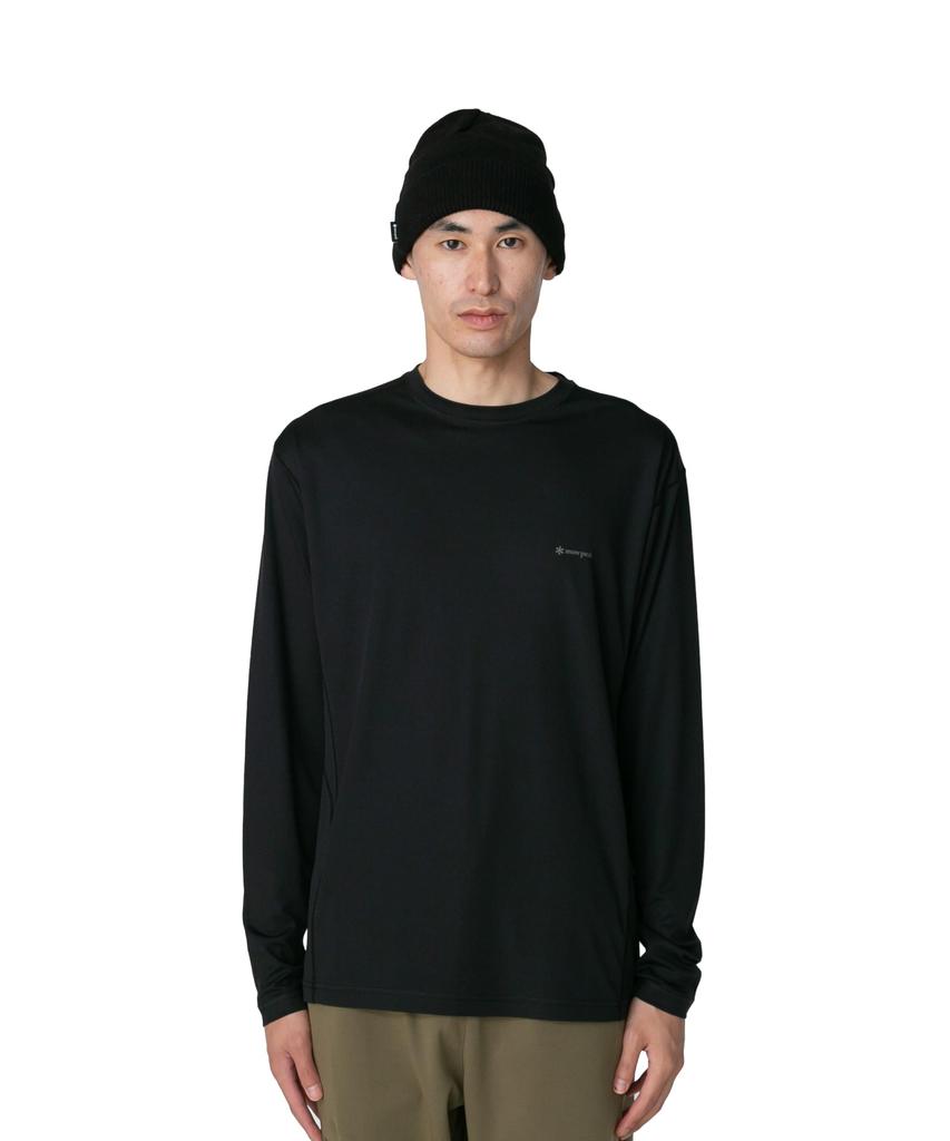 Snow Peak Pe Power Dry Long Sleeve T-Shirt, Size MBLACKSW-25SU012, Perfect for Festivals, Camping, and Outdoor Activities
