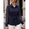 Women S Long Sleeve Shirt Lace Up Waist Casual Commute Blouse