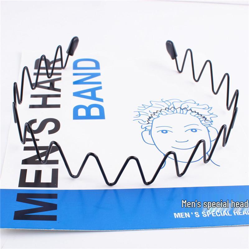 Unisex Wavy Black Sport Hairband with Card Pocket