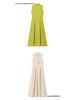 Spring 2026 European & American Style Women's Midi Dress: French Design, Round Neck, Sleeveless, Waist-Cinching, Commuter Chic