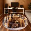 1PC Bear Cub Winter Office Round Area Rug, Under Office Chairs Bedroom Living Room Home Decor,Carpet for Office, -1110193